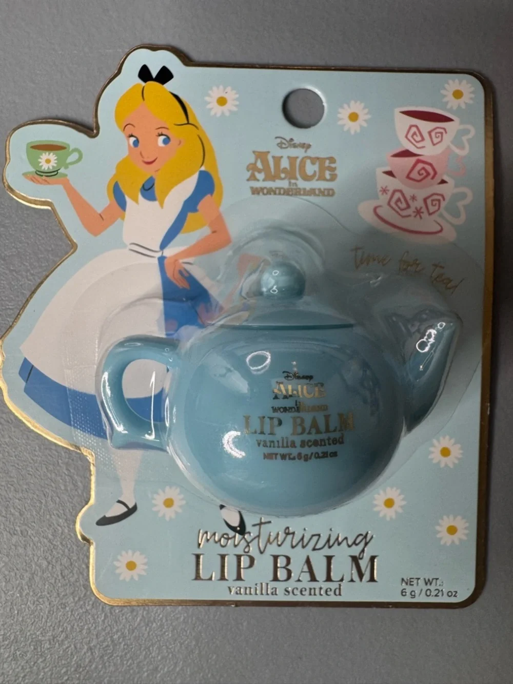Disney Alice in Wonderland pastel Teapot shaped Lip Balm Vanilla Scented moistur
